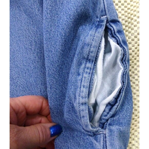 Wolverine Denim Shirt Jacket XXL Fleece Lined Button Up Workwear Coat - Picture 10 of 13